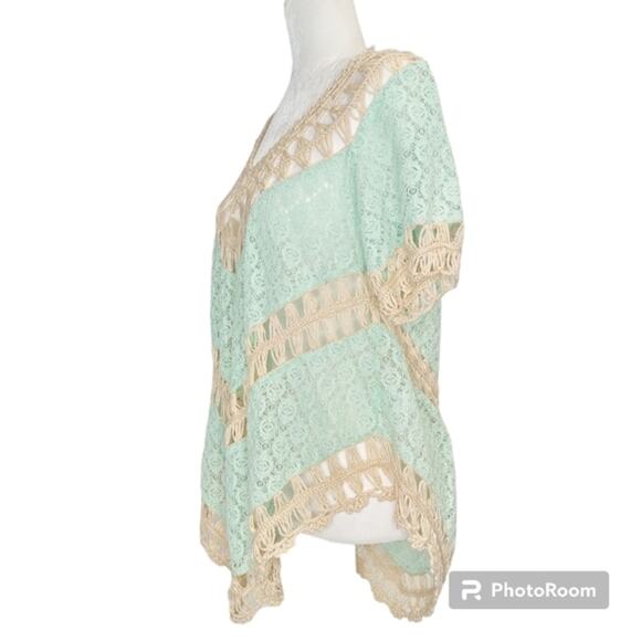 Women's Umgee Bohemian  Teal lace with Crochet‎ trim - Picture 2 of 3
